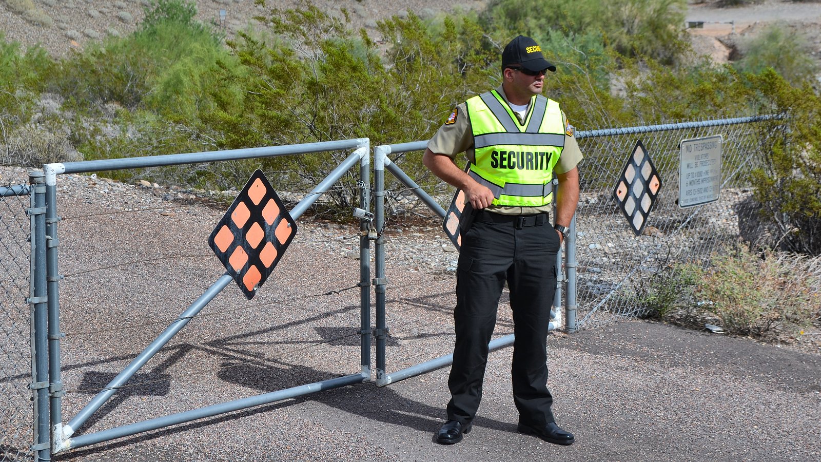 SecureOne security officer at a gated entrance
